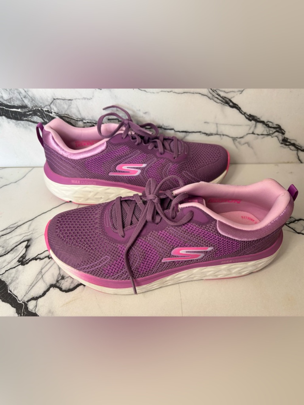 SKECHERS WOMEN'S MAX CUSHIONING DELTA -129120PRPK LACE-UP RUNNING SHOES 9.5